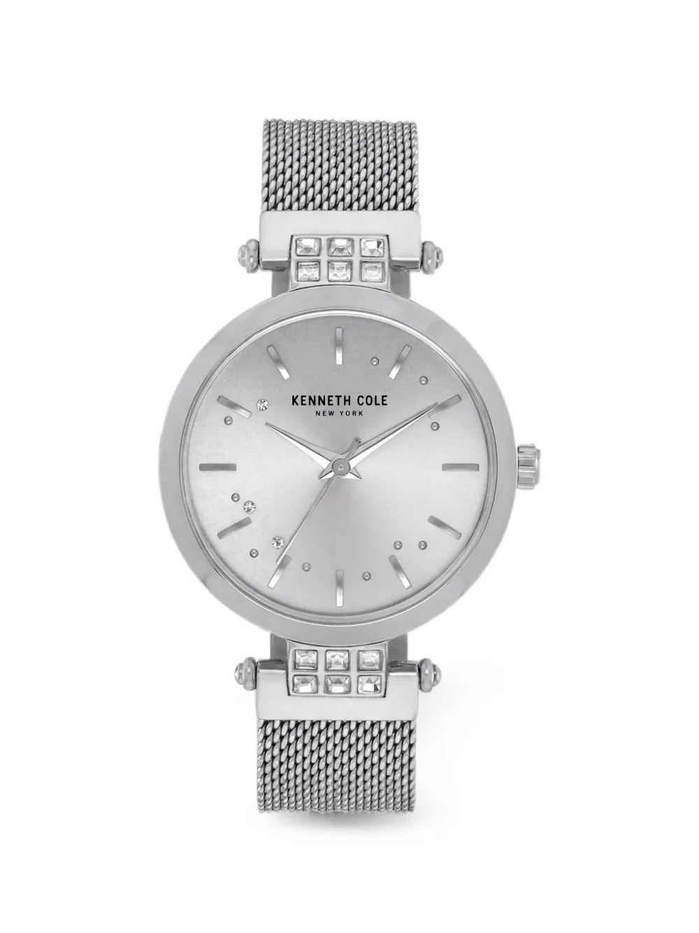 KENNETH COLE Mesh-Armband mit Kristallverzierung 34mm - Silber