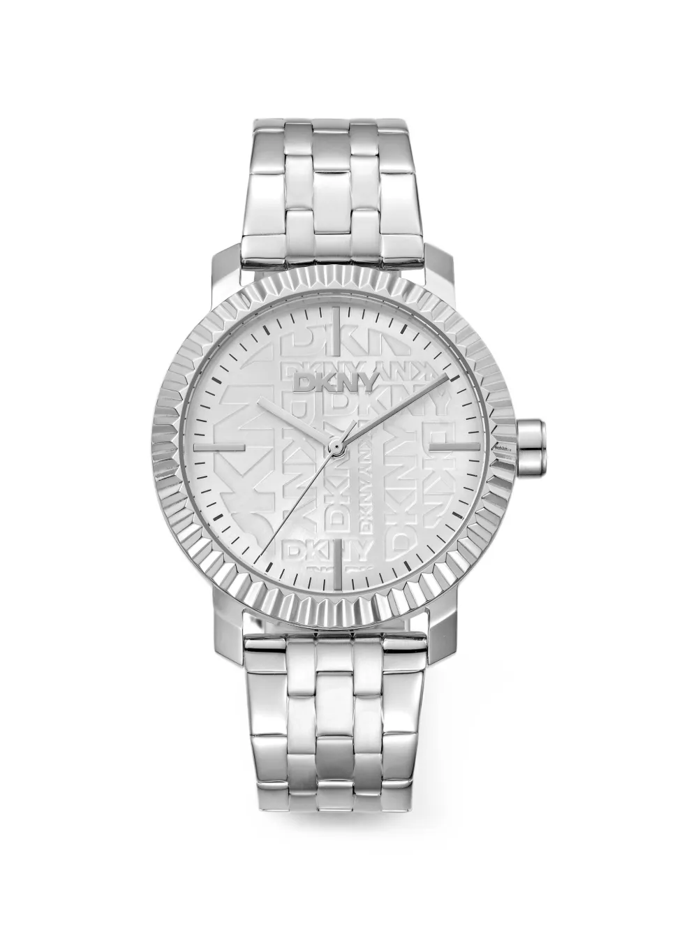 DKNY Armbanduhr mit geriffelter Lünette 36mm - Silber