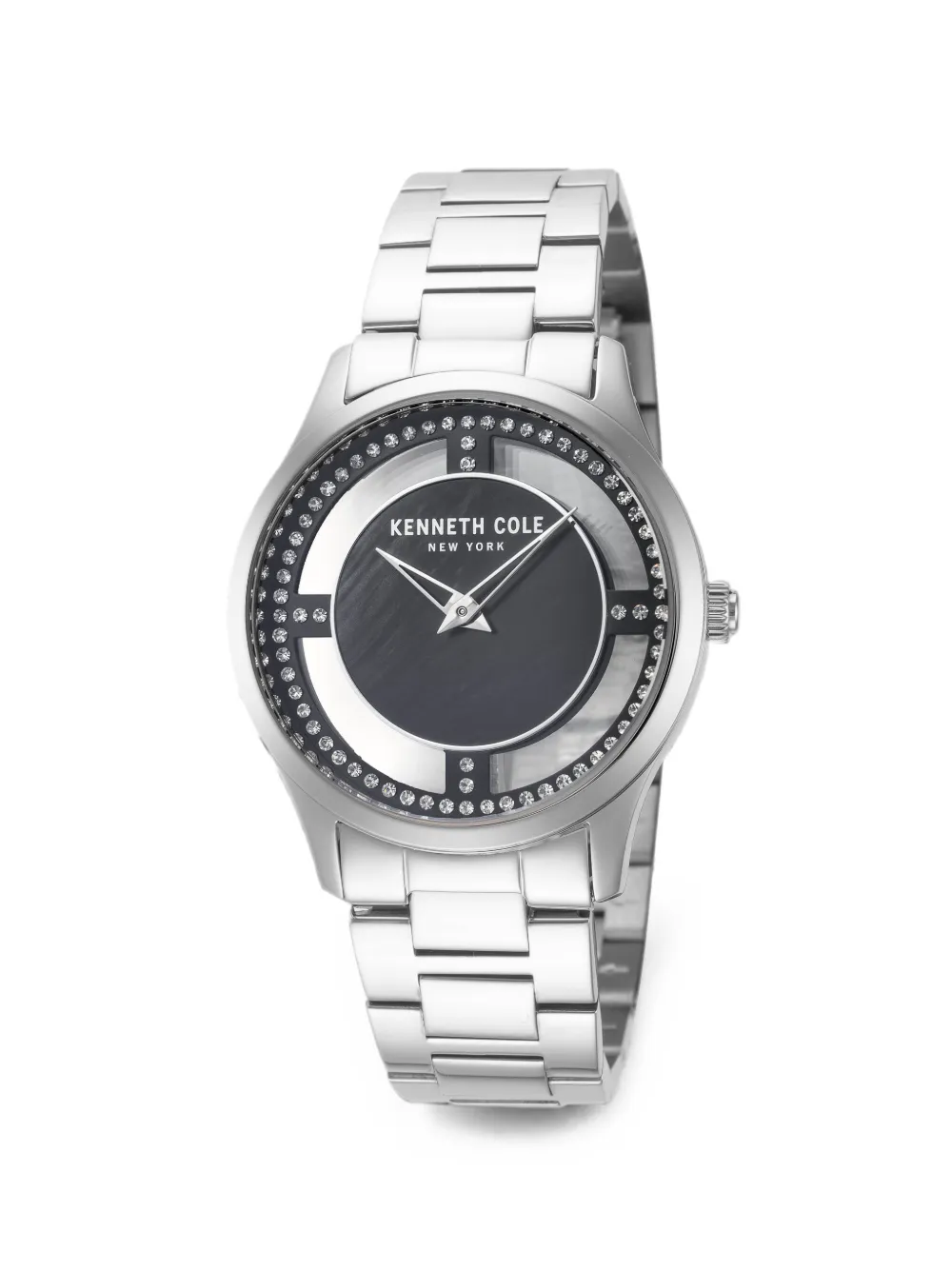 KENNETH COLE Armbanduhr mit Kristallverzierung 34.5mm - Schwarz