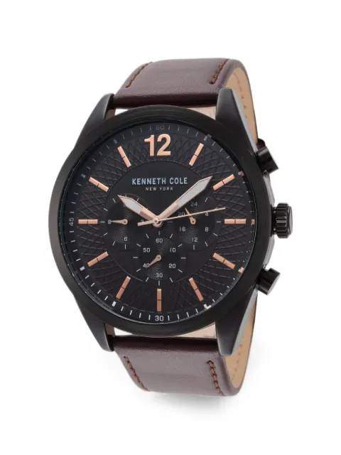 KENNETH COLE chronograph leather strap 48mm watch