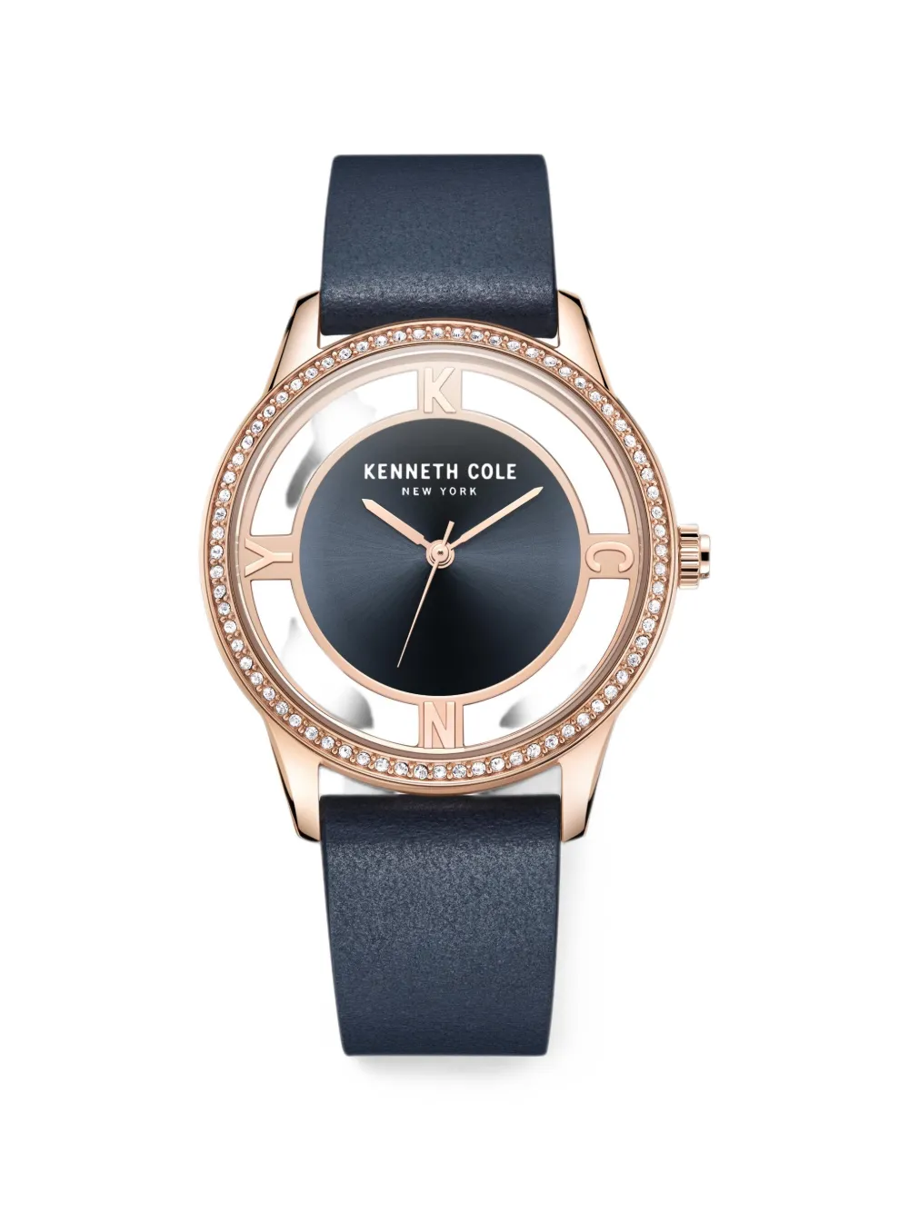 KENNETH COLE Armbanduhr mit Kristallverzierung 36mm - Blau