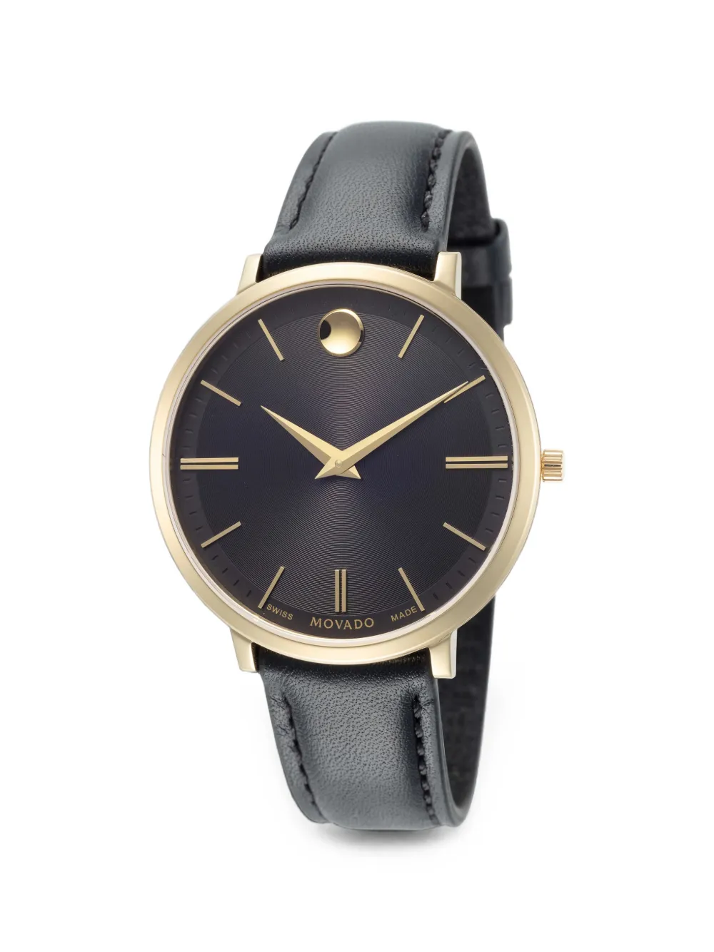 Movado Ultra Slim 35mm Watch In Black