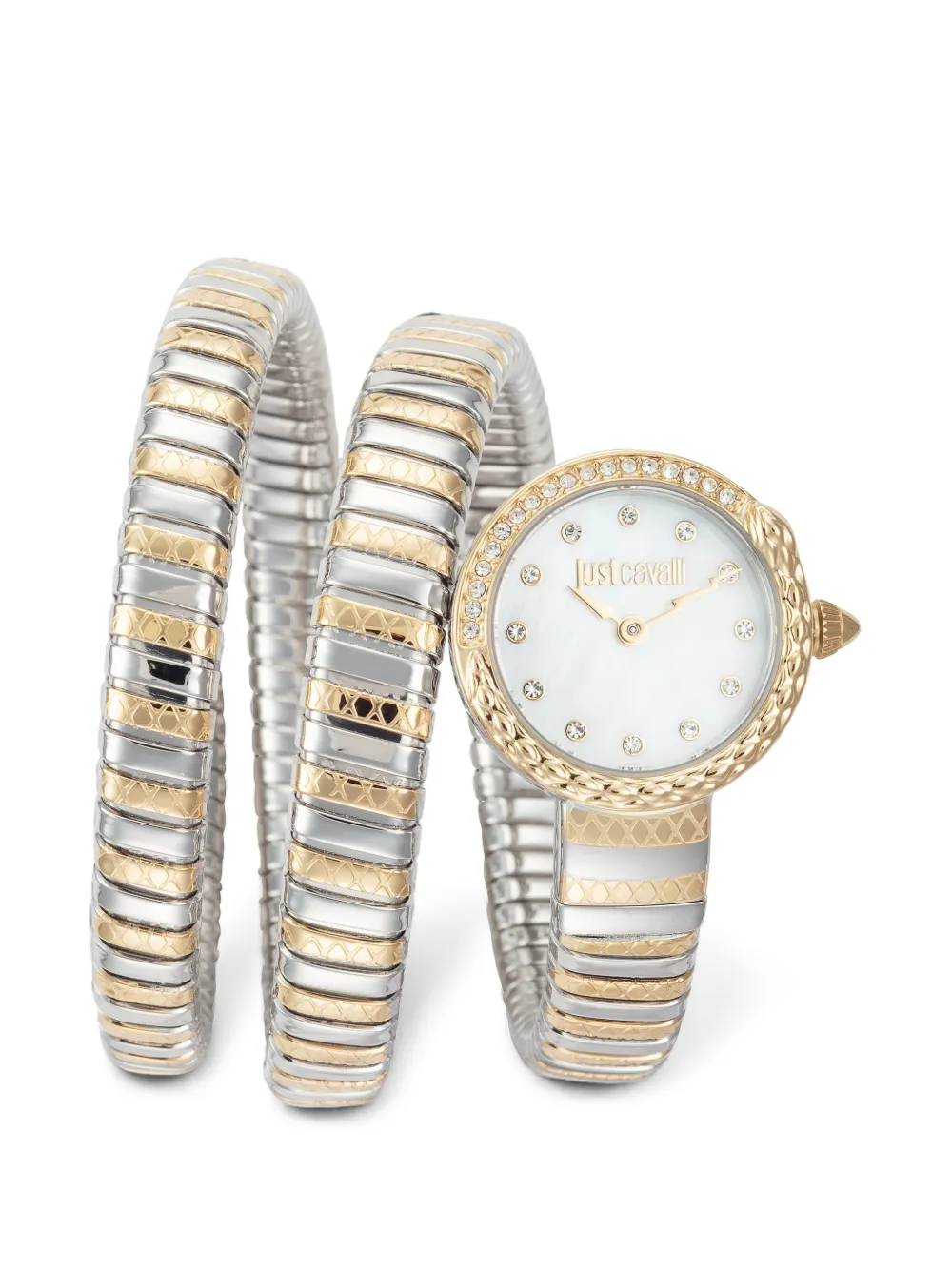 Just Cavalli Signature Snake Armbanduhr 23mm - Weiß