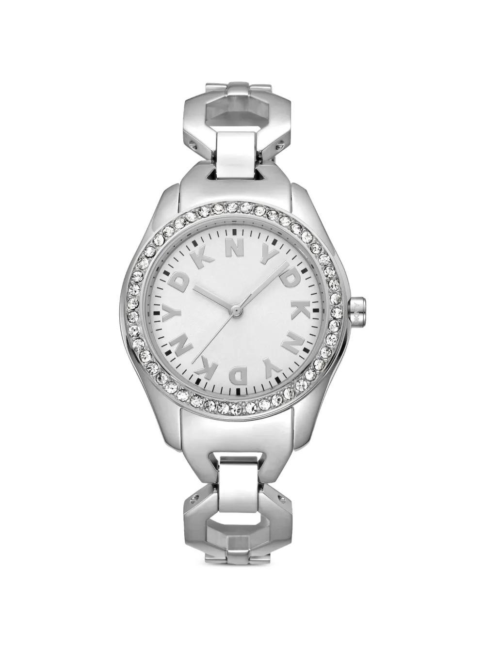 DKNY Armbanduhr mit Kristallverzierung 33mm - Silber