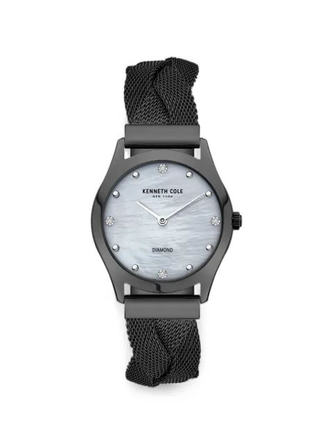 KENNETH COLE braided-strap 34mm watch