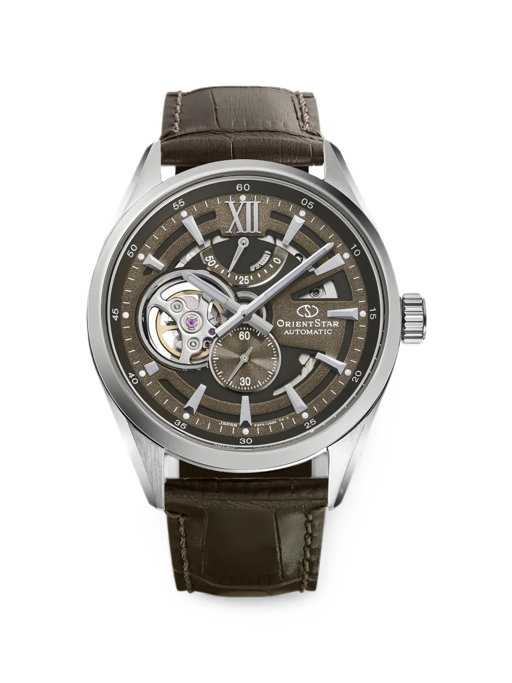 Orient round-face 41mm watch | Brown | Image 1