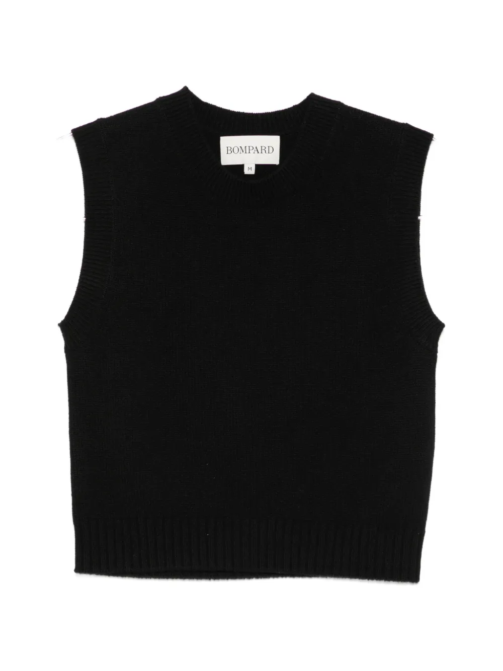 BOMPARD Ärmelloser Pullover mit geripptem Saum - Schwarz