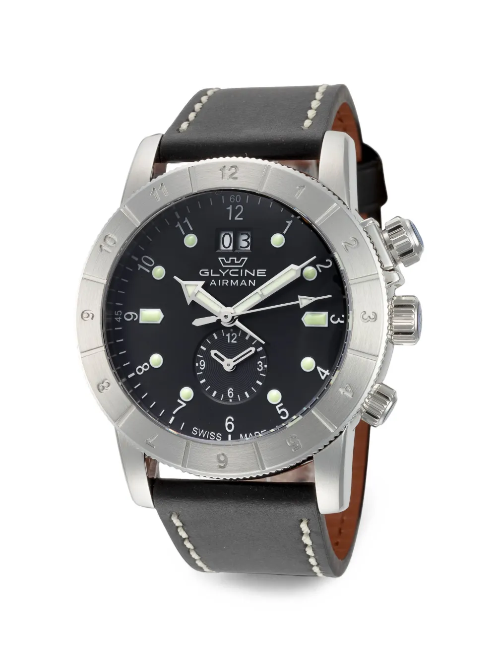 Glycine Airman GMT 42mm watch - Nero