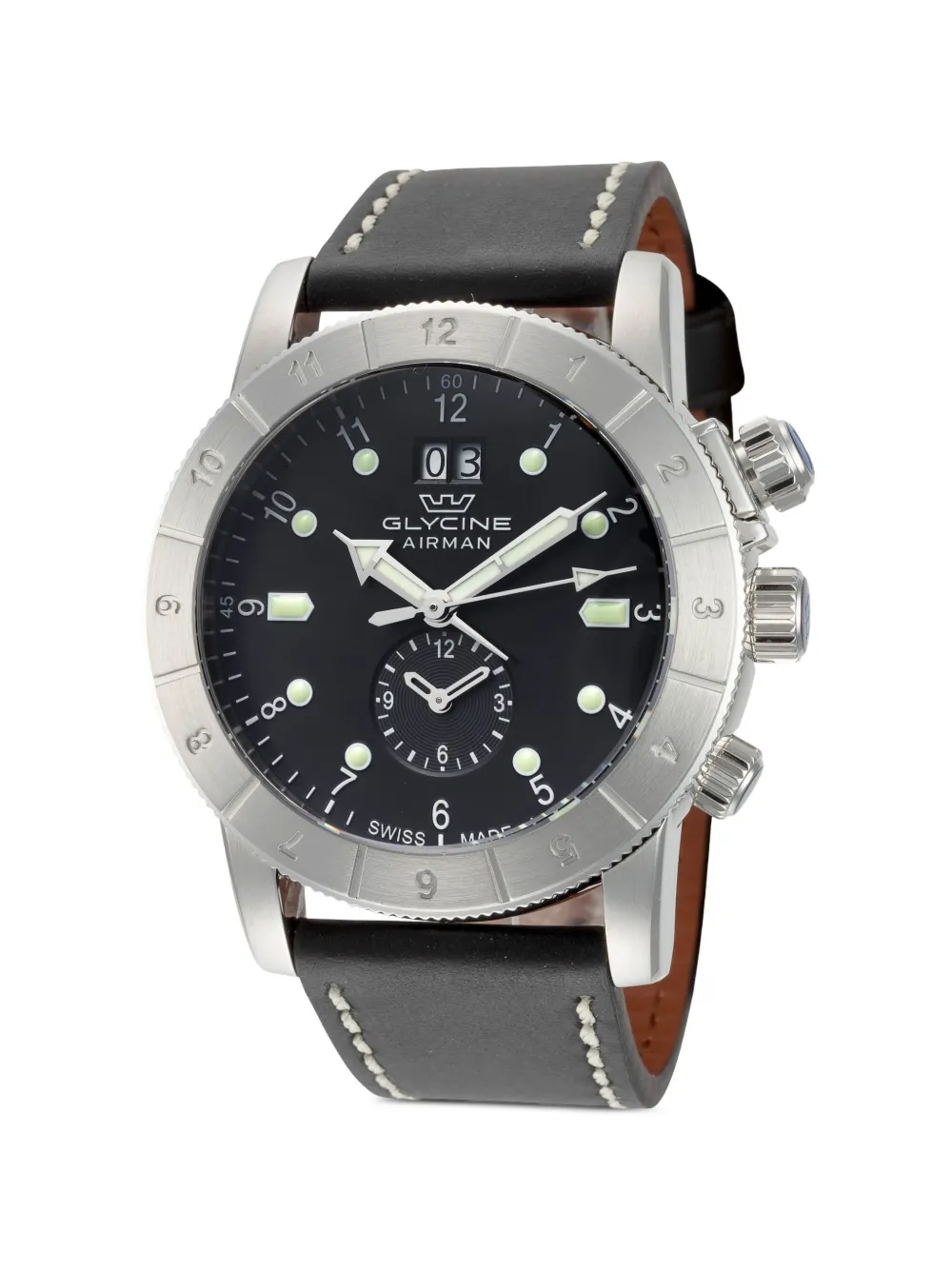 Glycine Airman GMT 42mm watch - Nero