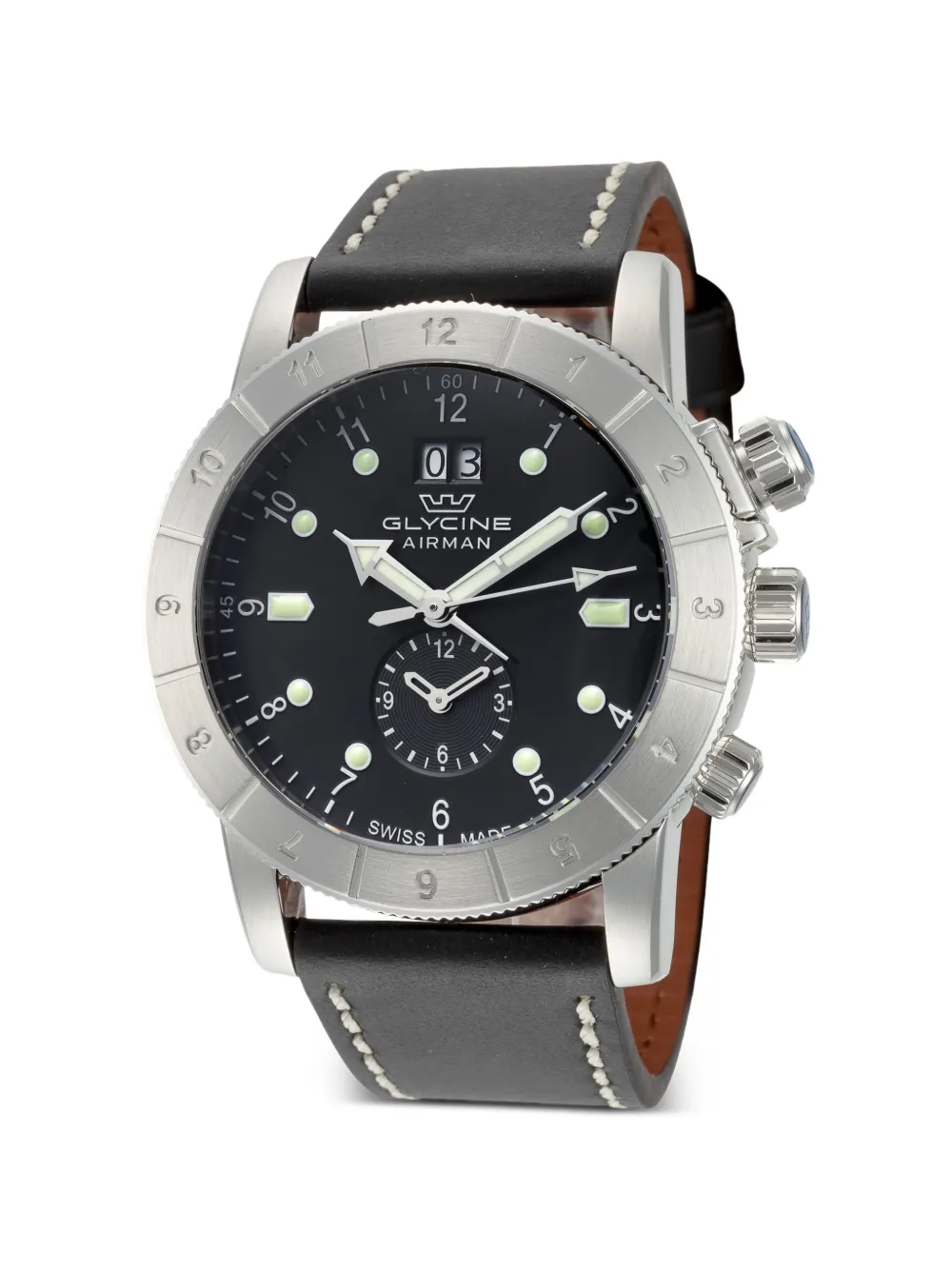 Glycine Airman GMT 42mm watch - Nero