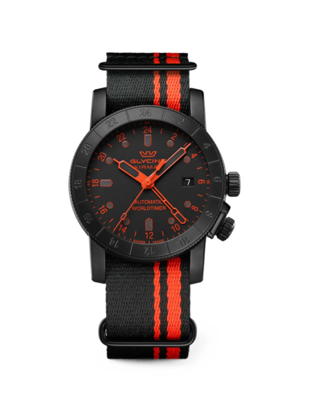 Glycine Airman Contemporary GMT 42mm watch - Nero