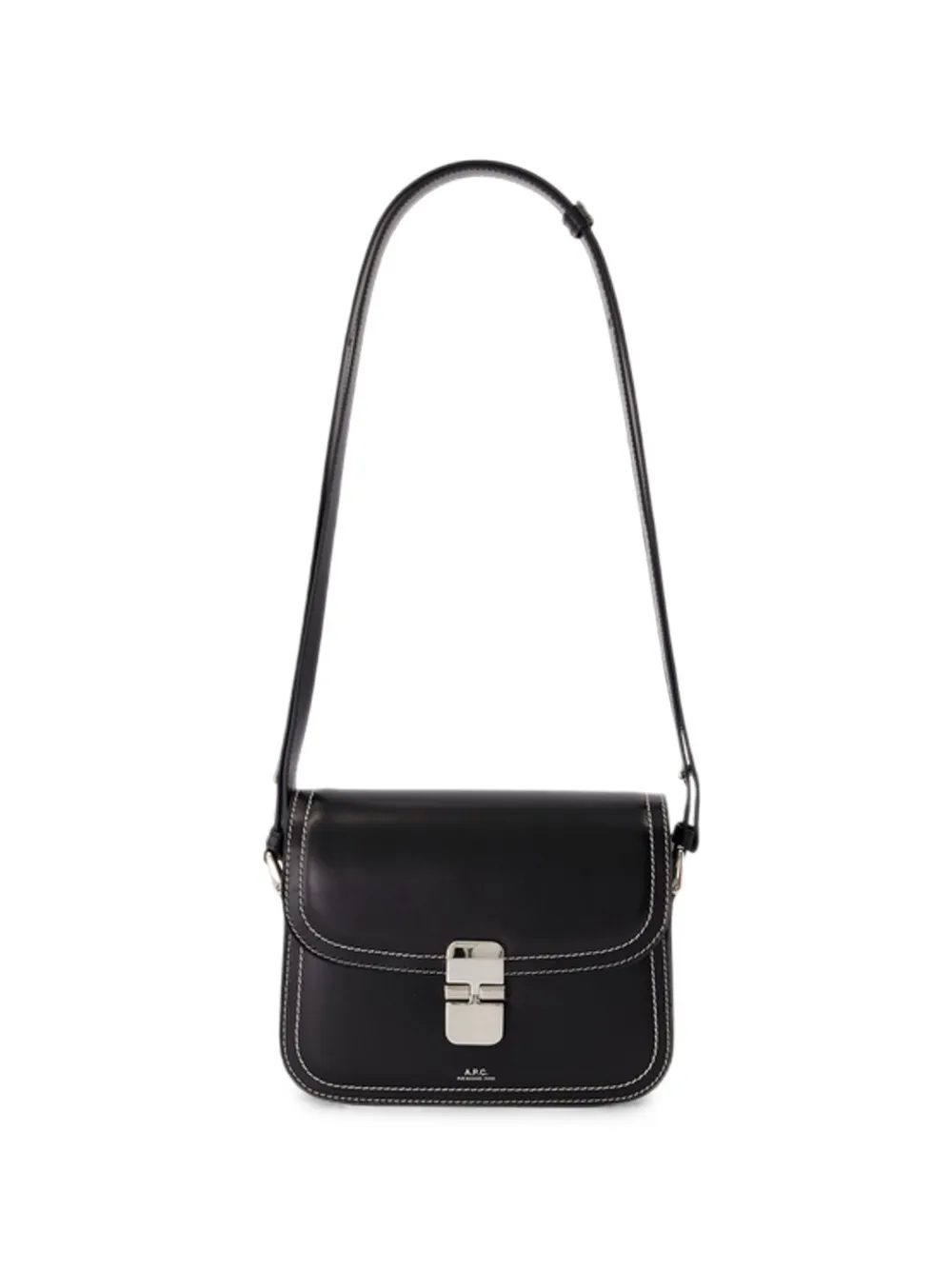 A.P.C. Grace contrast-stitch shoulder bag - Black