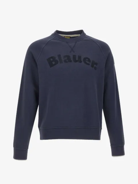 Blauer logo-print raglan-sleeve sweater
