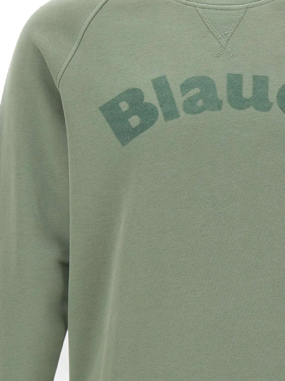 Blauer Trui met raglan mouwen en logo-print Groen