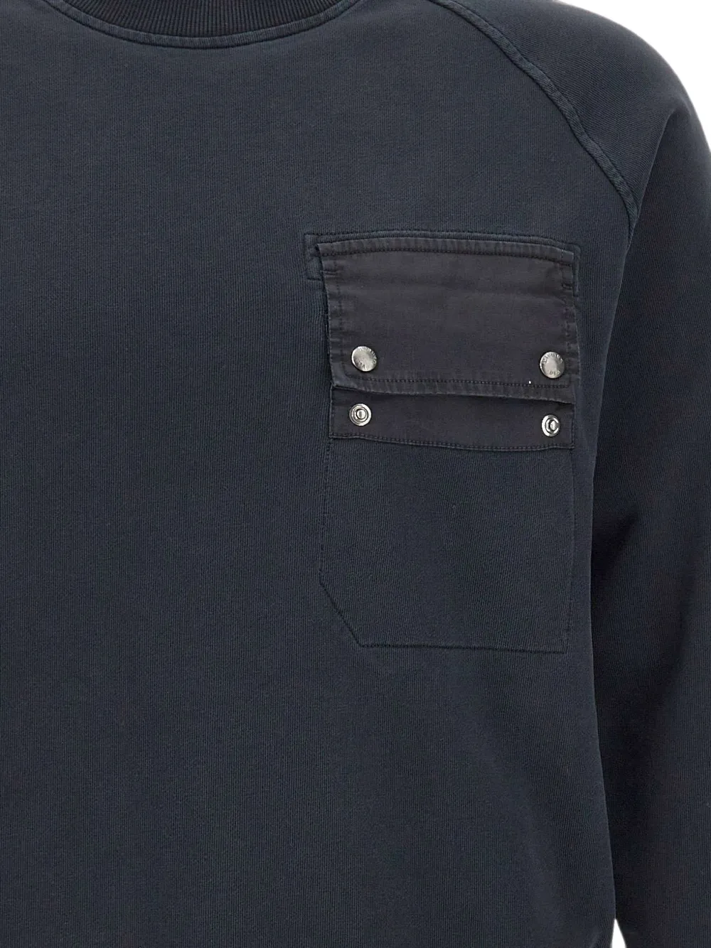 Blauer Trui met raglan mouwen en borstzak Zwart