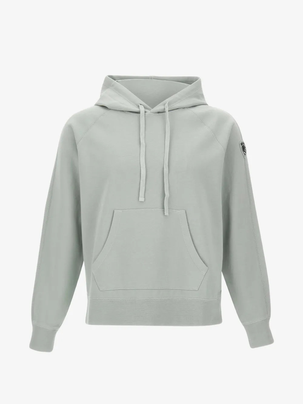Blauer logo-patch raglan-sleeve hoodie | Grey | Image 1