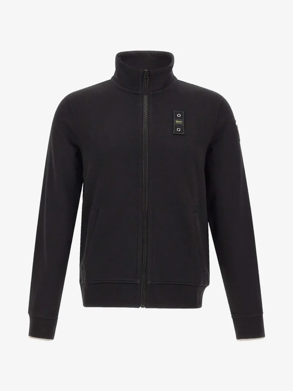 Blauer pull zippé à patch logo | noir | Image 1