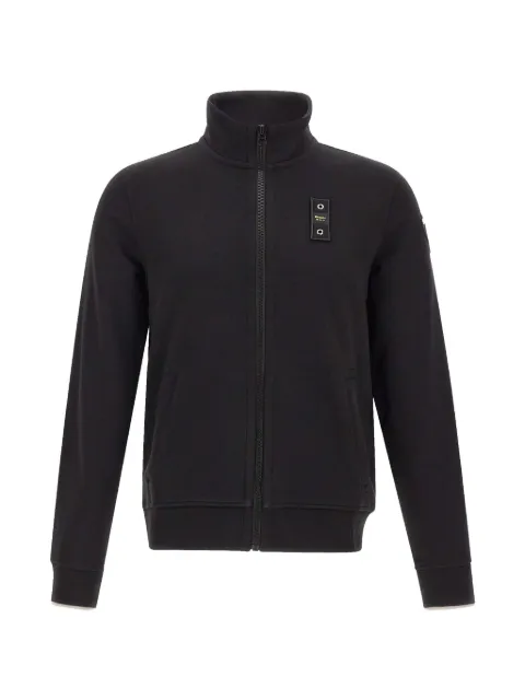 Blauer logo-patch zip-up sweater