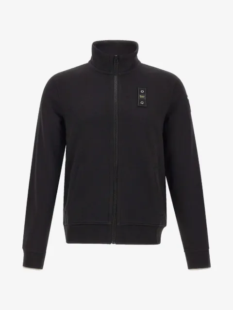Blauer logo-patch zip-up sweater