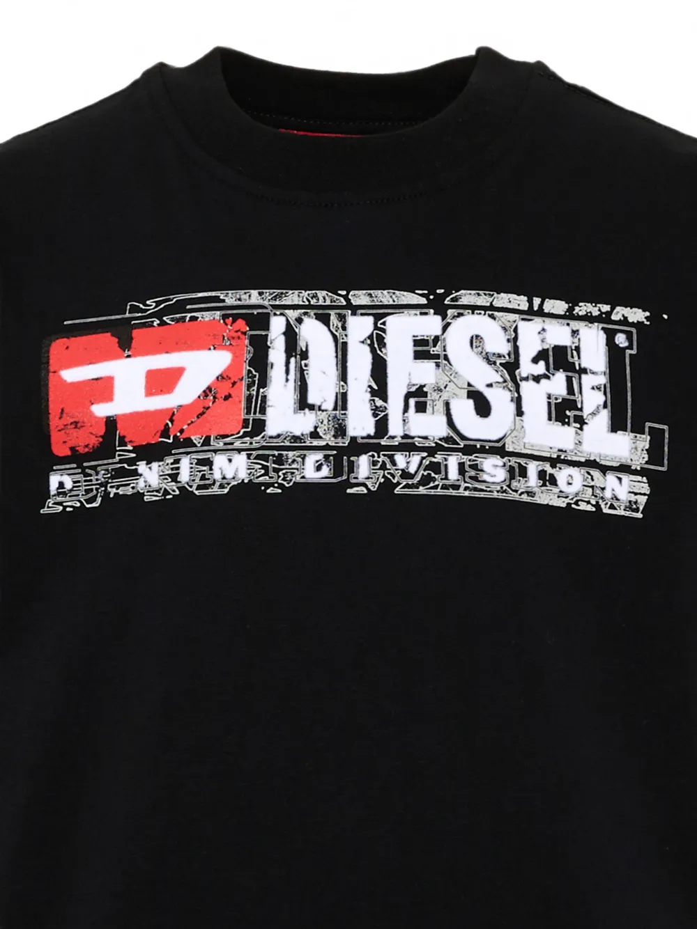 Diesel Kids Katoenen T-shirt met logoprint Zwart