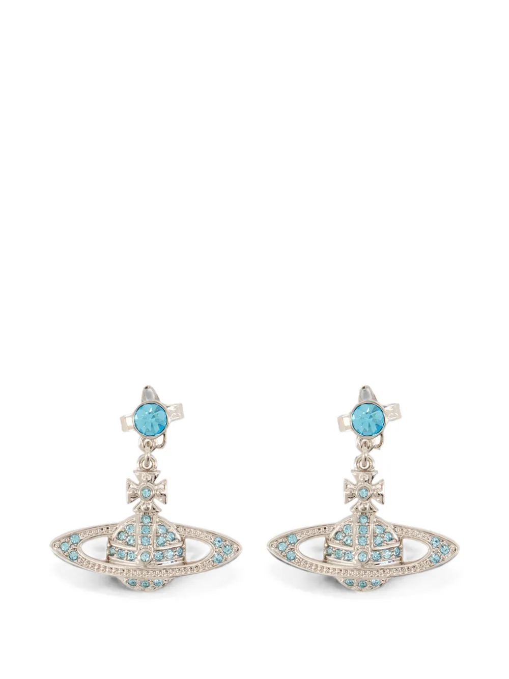 Vivienne Westwood Mini Relief Orb drop earrings - Argento
