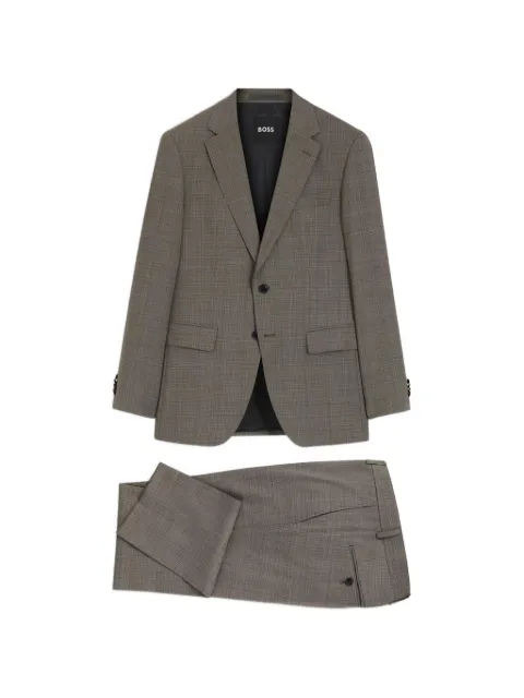 BOSS H-Huge two-piece slim-fit suit in checked stretch wool