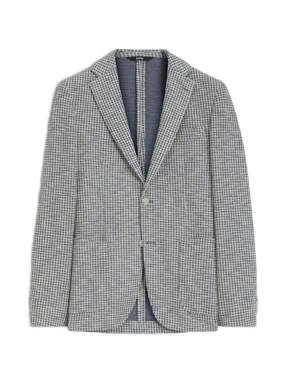 BOSS Hanry slim-fit jacket in a patterned cotton blend - Verde