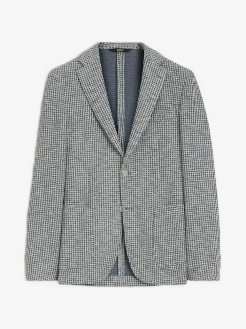 BOSS Hanry slim-fit jacket in a patterned cotton blend