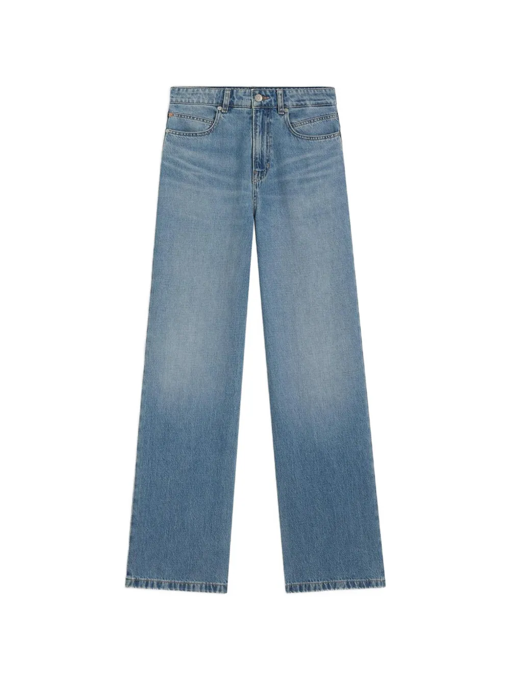 Hugo Boss Marlene High-waisted Regular-fit Jeans In Cross-hatch Denim In Blue