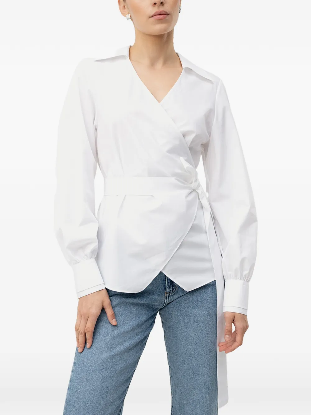 BOSS regular-fit blouse with wrap front