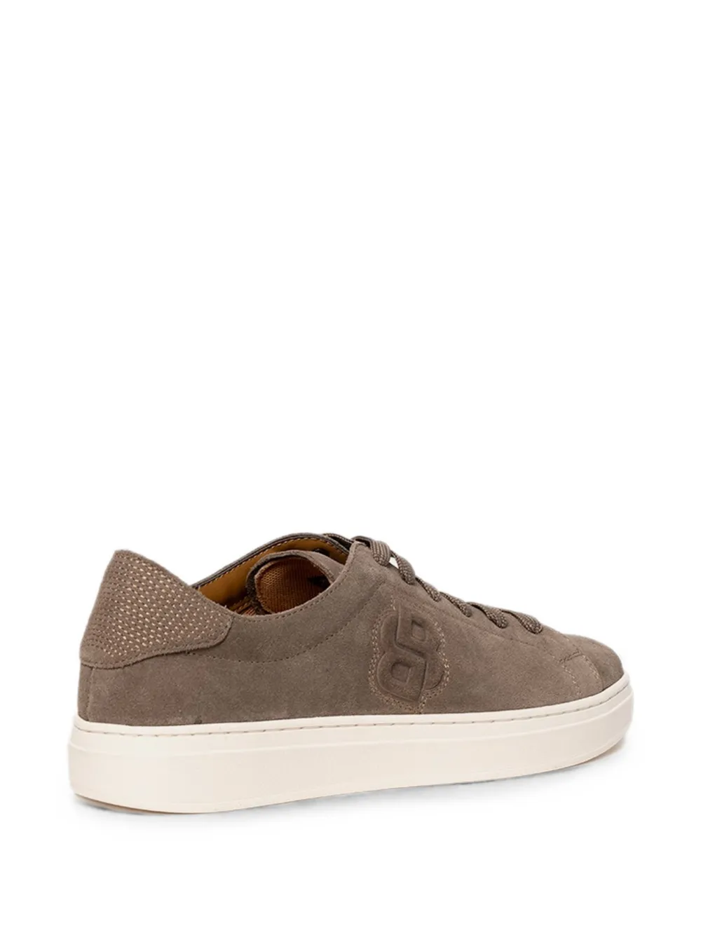 BOSS logo-em ed suede sneakers Bruin
