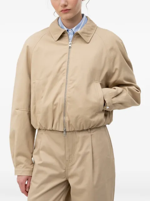 HUGO logo-embroidered zip-up bomber jacket