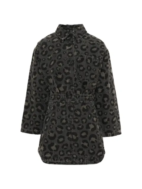 Douuod Kids leopard-print long-sleeve mini dress