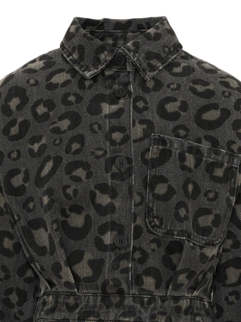 Douuod Kids Mini-jurk met lange mouwen en luipaard-print Grijs