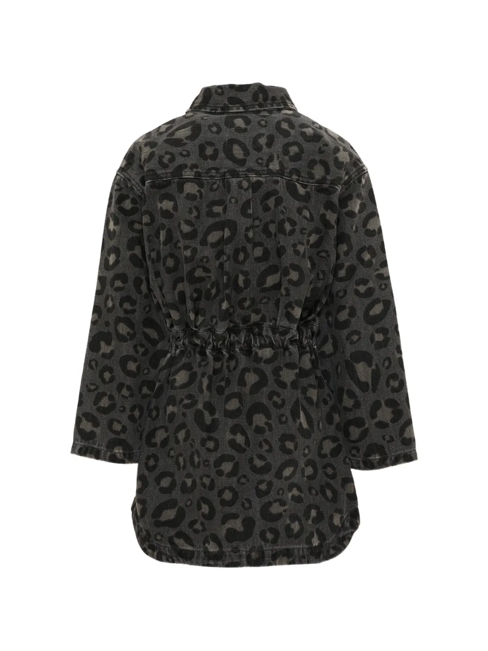 Douuod Kids Mini-jurk met lange mouwen en luipaard-print Grijs