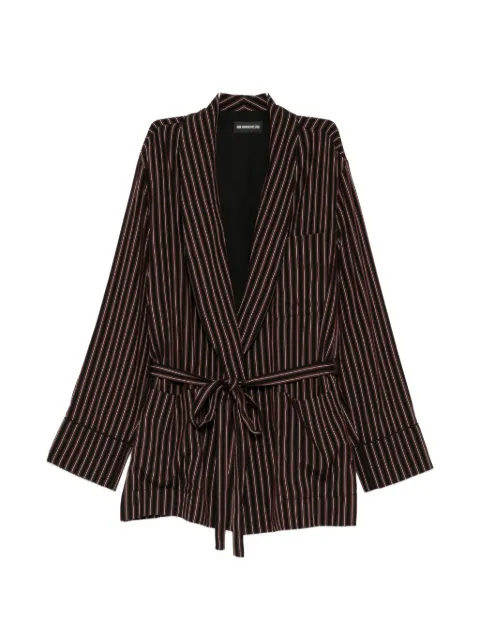 Ann Demeulemeester striped belted jacket