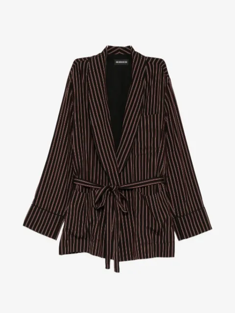 Ann Demeulemeester striped belted jacket
