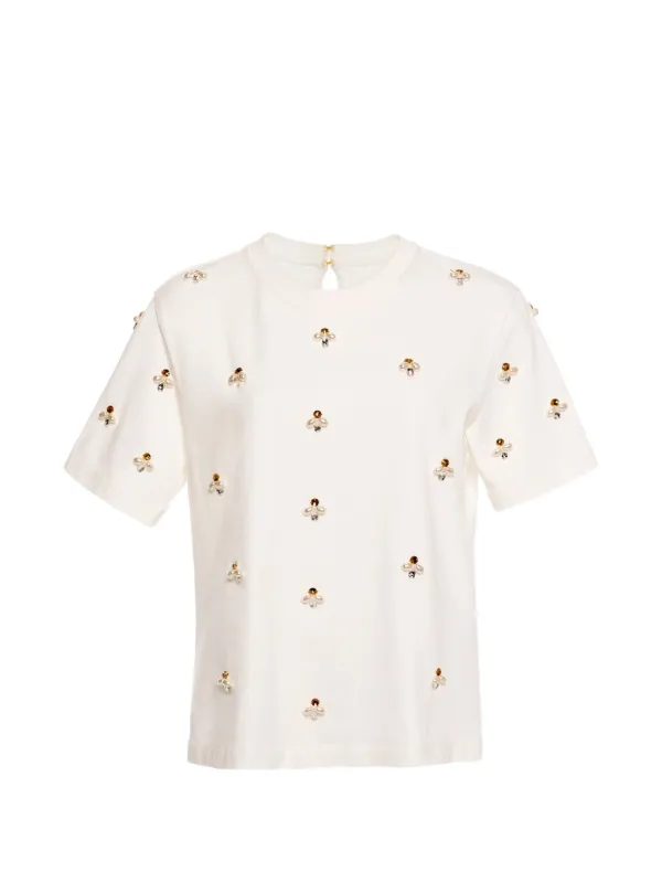 Agua by Agua Bendita Sama Paraiso Embroidered T-shirt in White