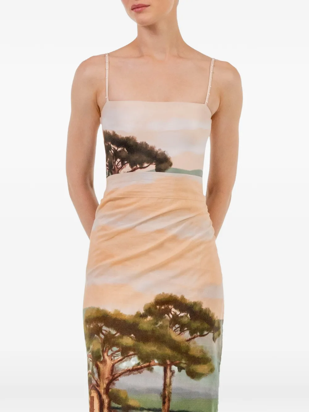 Agua By Agua Bendita Lavanda Paraiso Placement-print Pareo Skirt in Green, view 5