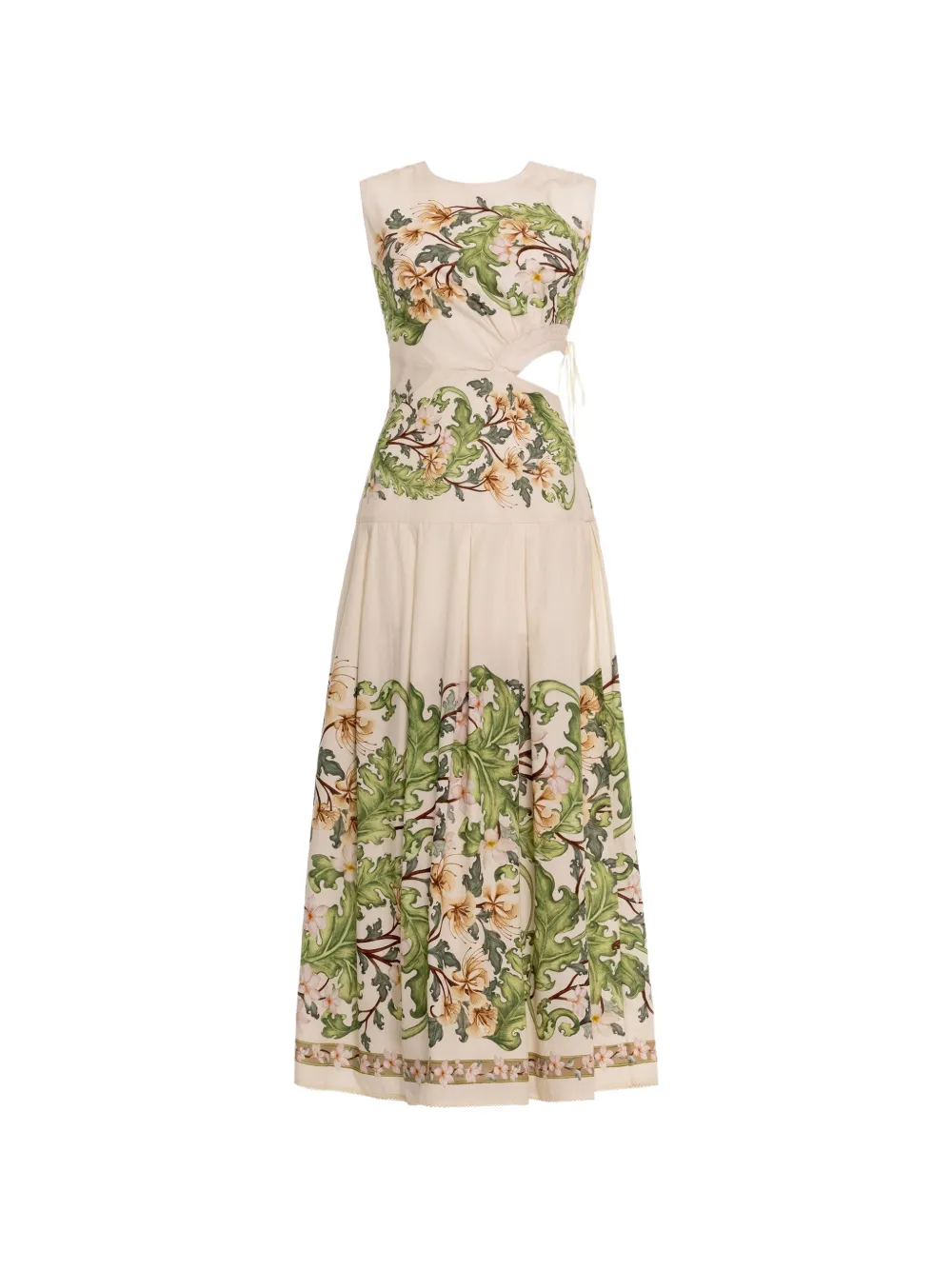 Agua By Agua Bendita Otoño Anhelo floral-print midi dress - Neutrals