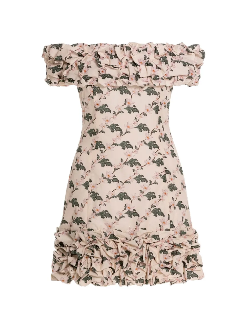 Agua By Agua Bendita Jardin Anhelo ruffled mini dress - White