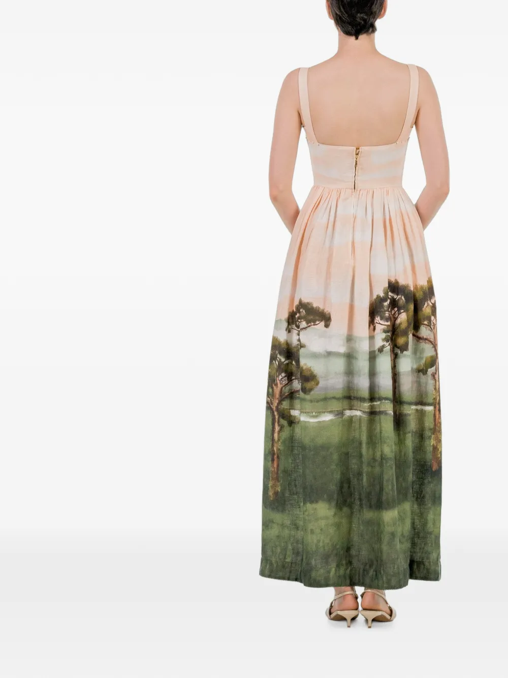 Agua By Agua Bendita Jaspe Sleeveless Maxi Dress in Orange, view 4