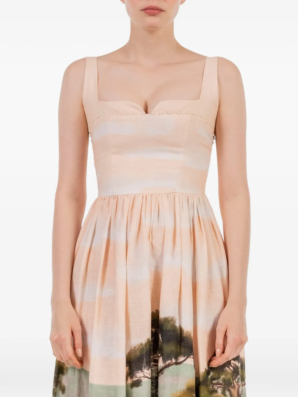 Agua By Agua Bendita Jaspe Sleeveless Maxi Dress in Orange, view 5
