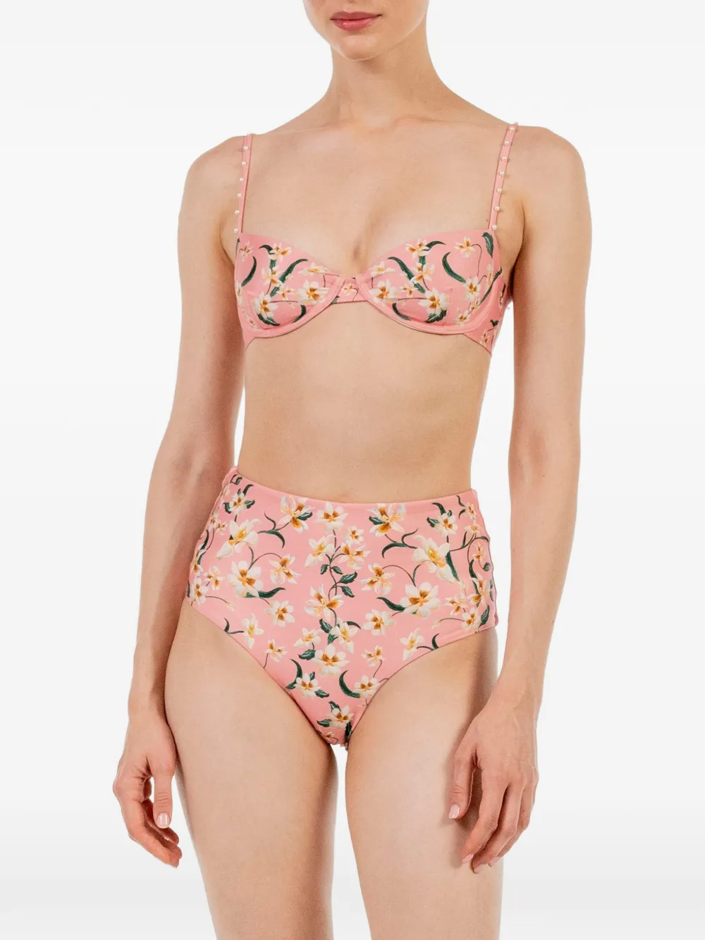 Agua By Agua Bendita Magdalena Promesa bikinitop met geborduurde parel Roze