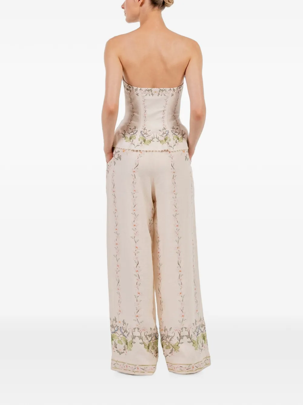 Agua by Agua Bendita Tota Anhelo Floral-print Palazzo Pants in Neutrals, view 4
