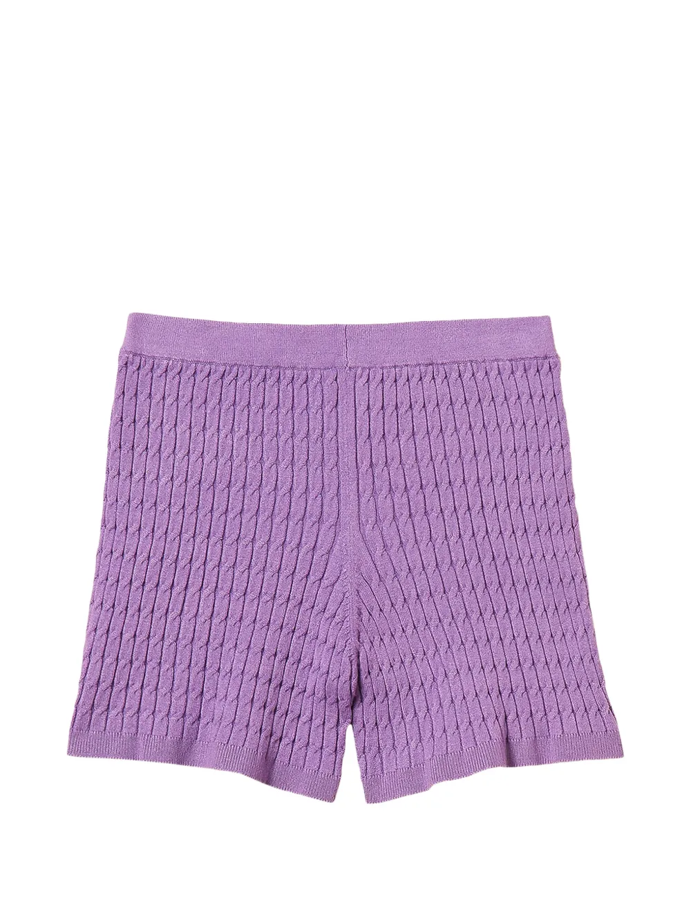 TWINSET Kids Kabelgebreide getailleerde shorts Paars