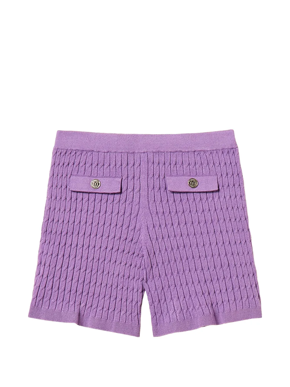 TWINSET Kids Shorts aderenti in maglia - Viola