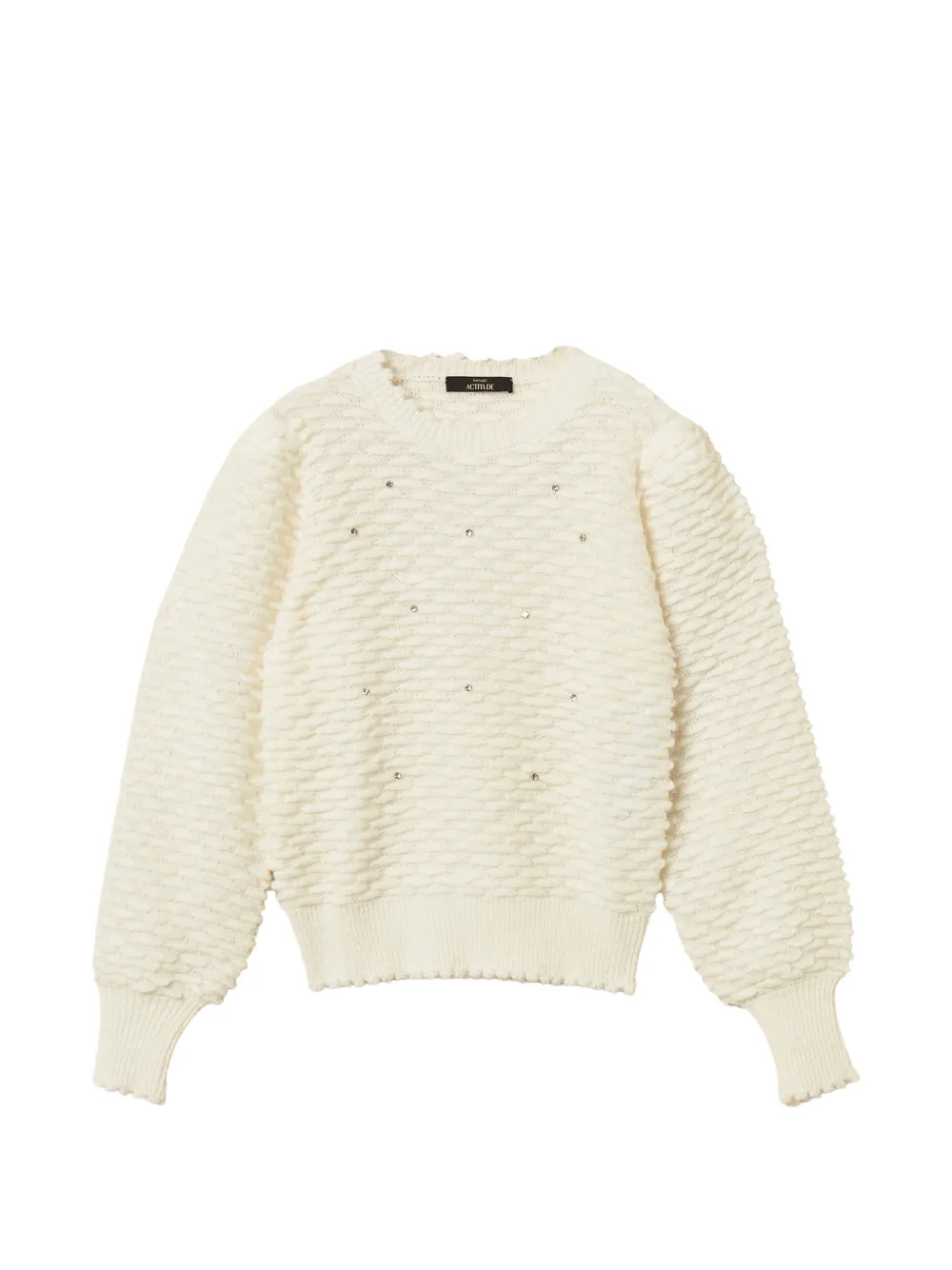 TWINSET recycled yarn jumper with embroidery - Nude