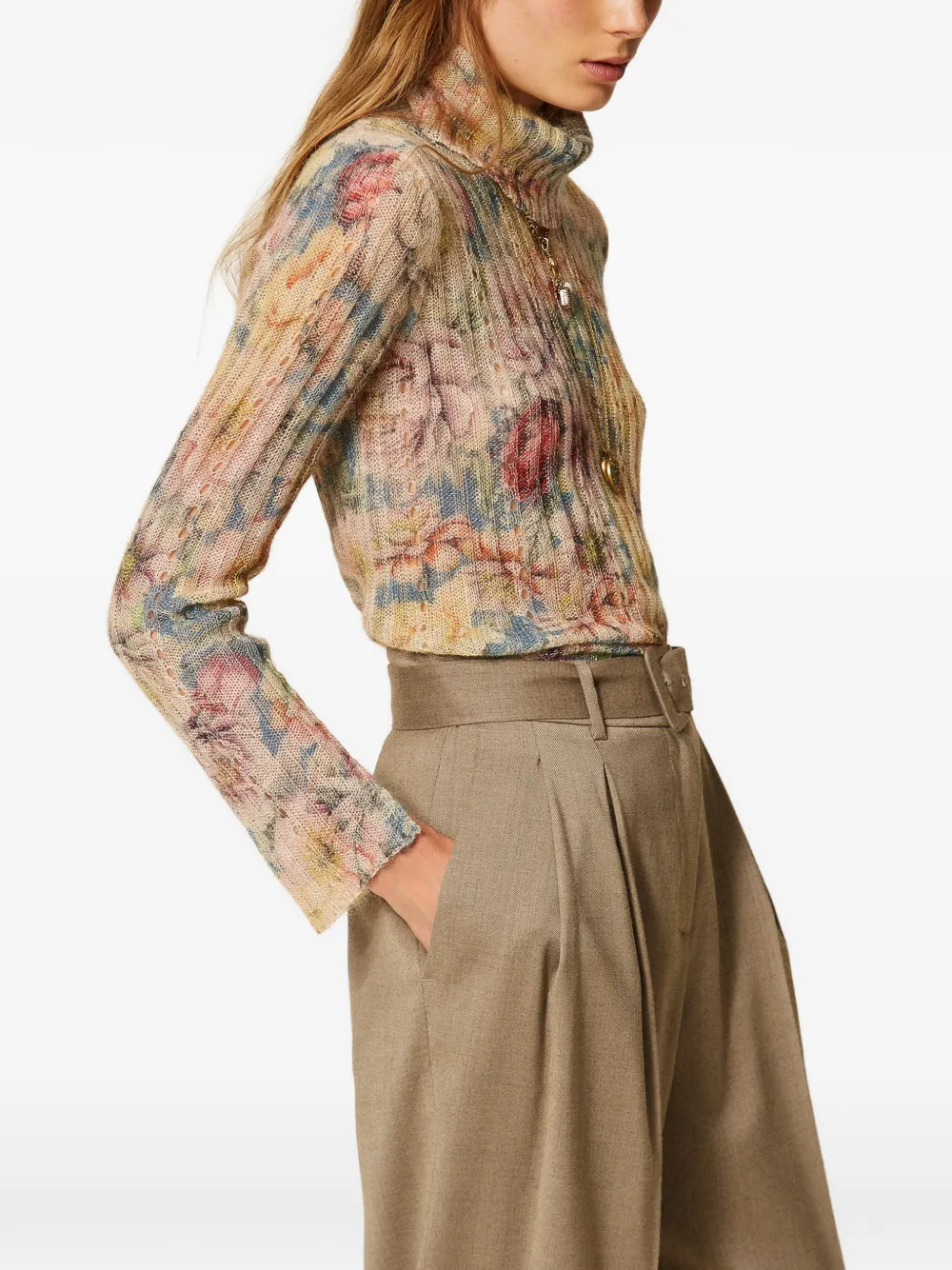 TWINSET Trui met bloemenprint Beige