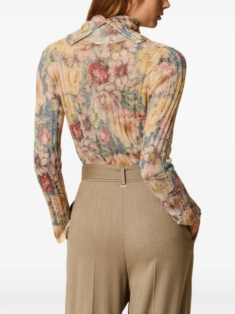 TWINSET Trui met bloemenprint Beige
